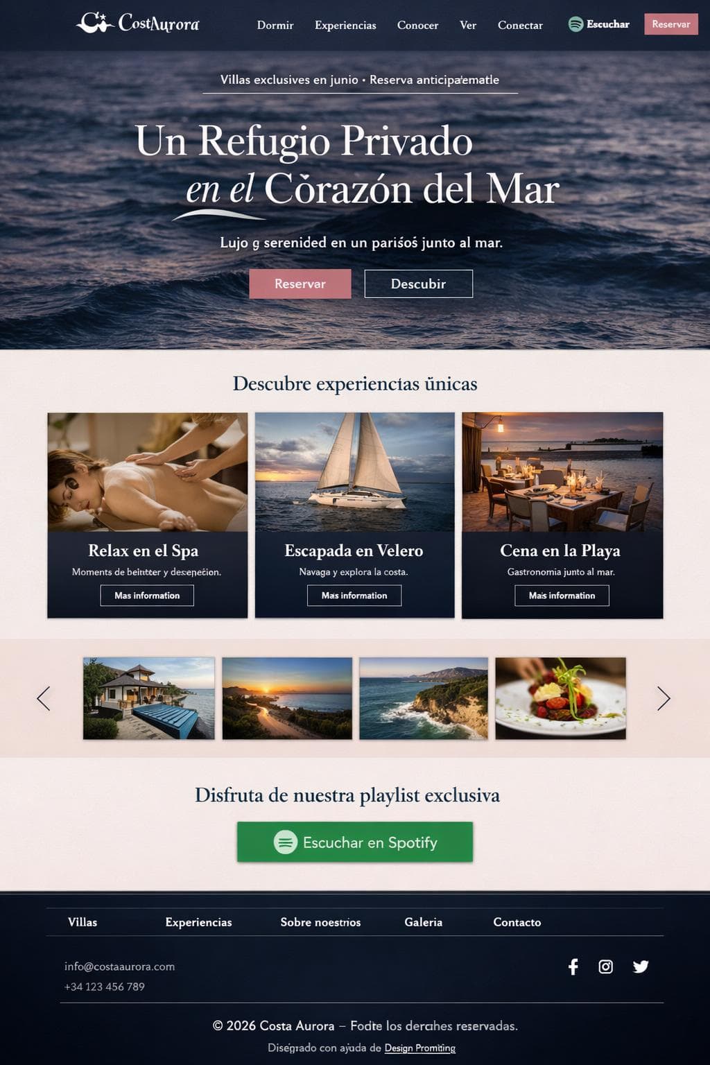 Costa Aurora — vista previa del theme