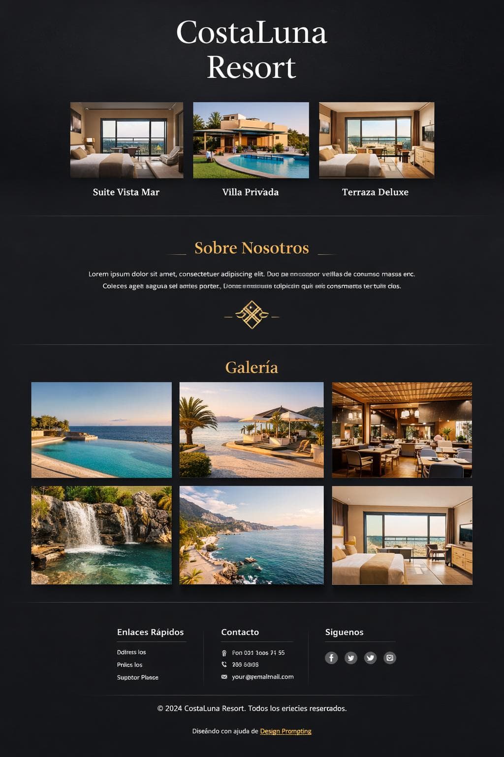 CostaLuna Resort — vista previa del theme