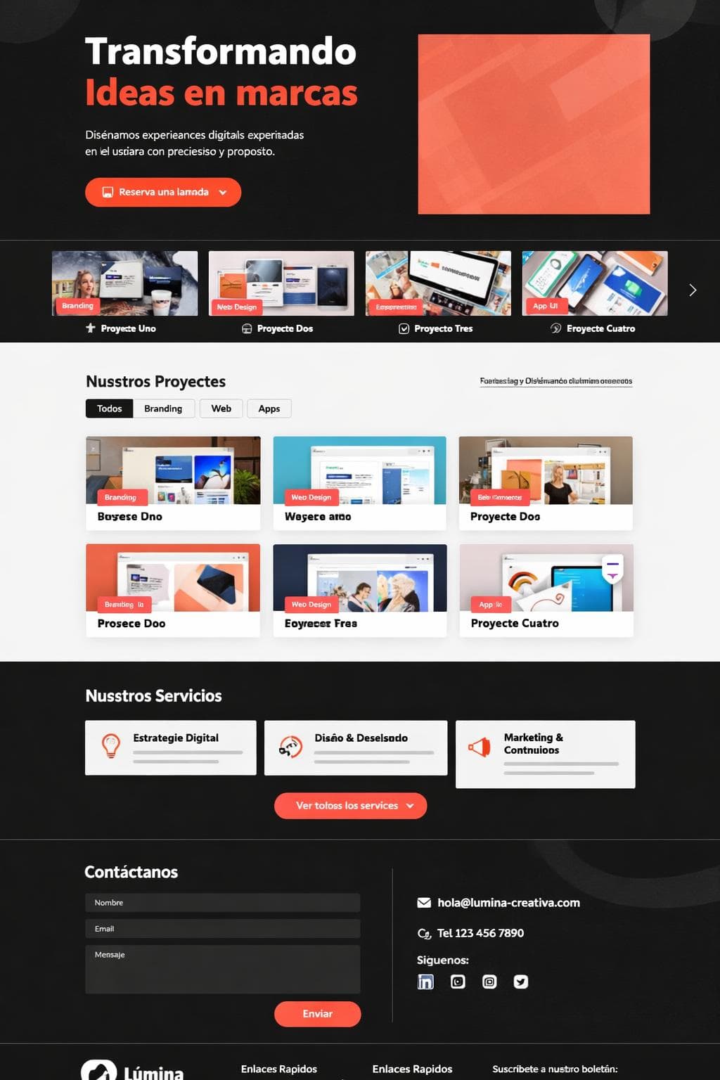 Creatividad Anagrama — vista previa del theme