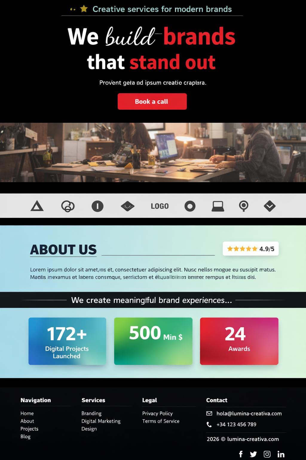Creatividad Rastrojo — vista previa del theme