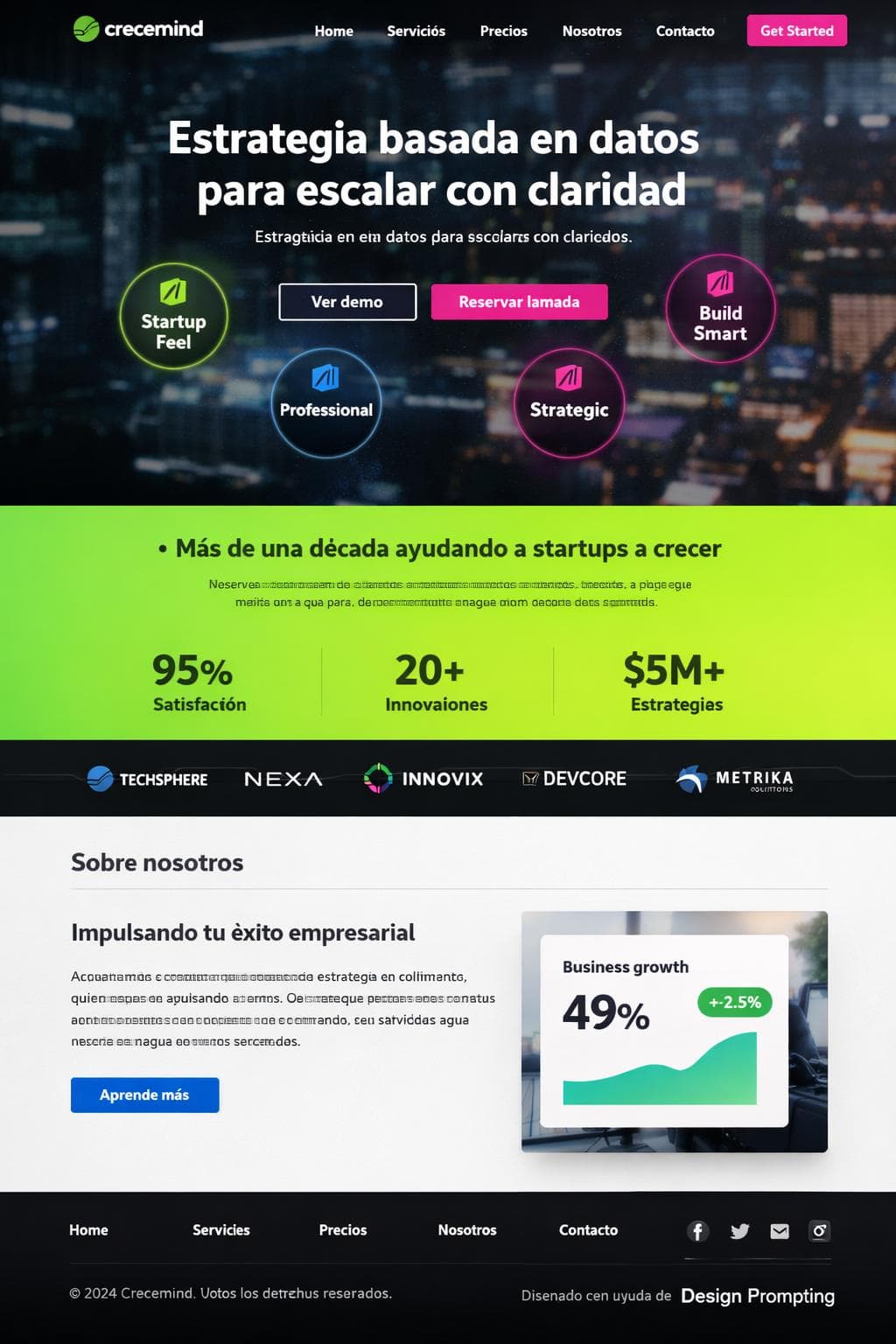 Crecemind — vista previa del theme