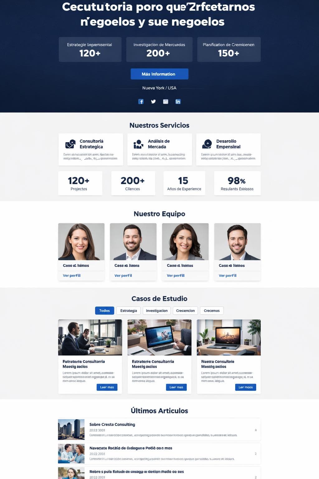Cresta Consulting — vista previa del theme