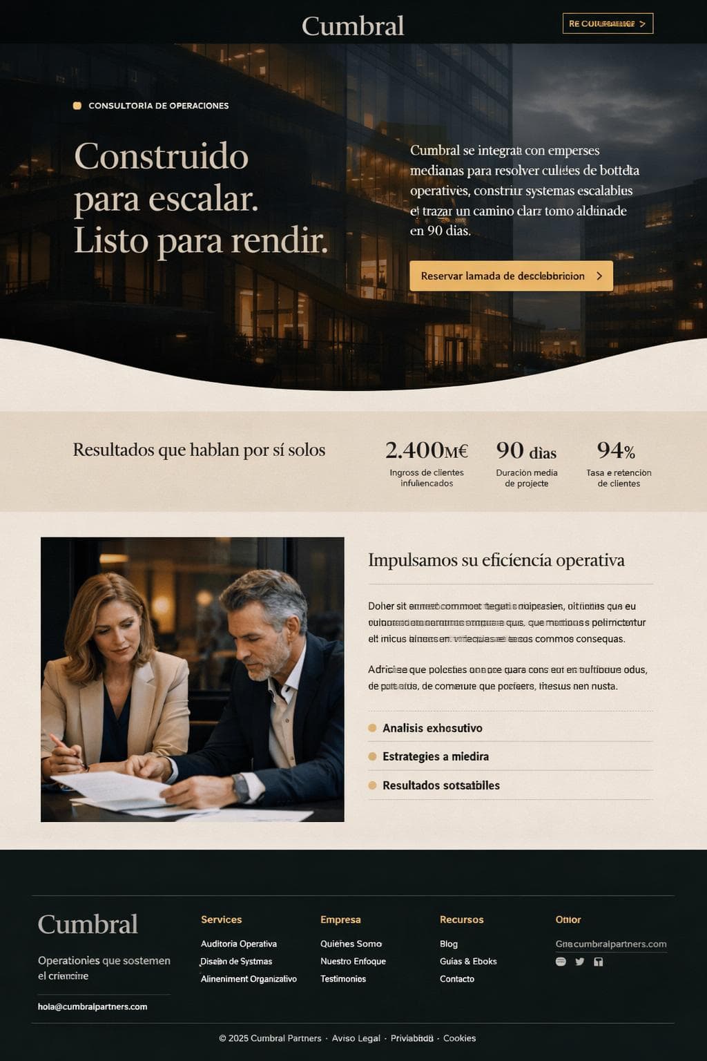 Cumbral Partners — vista previa del theme
