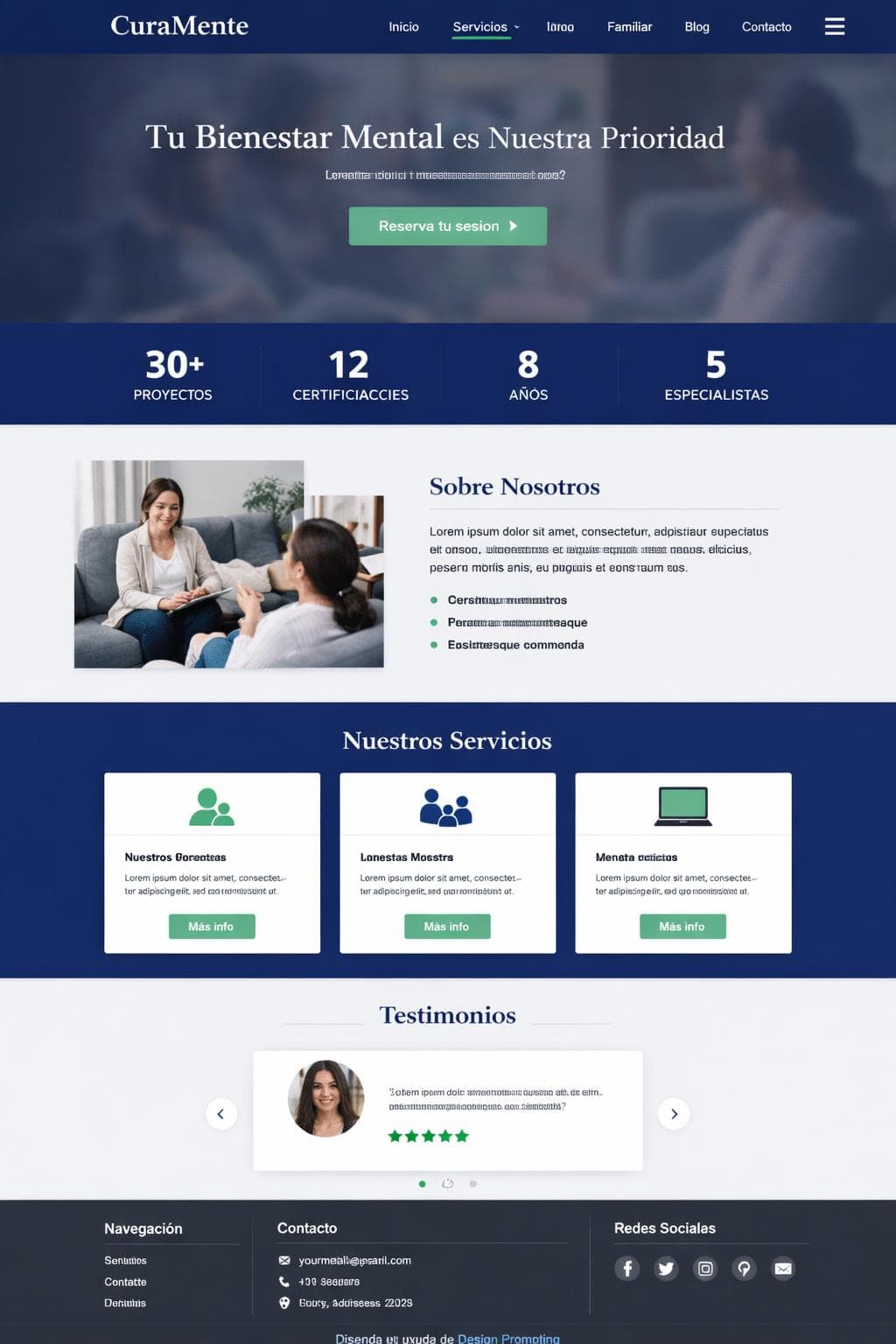 CuraMente — vista previa del theme