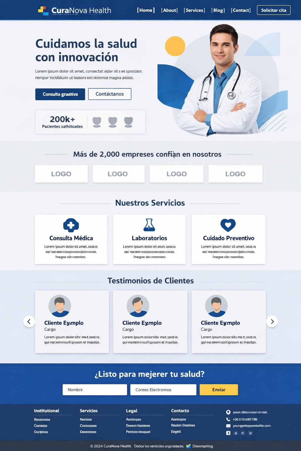 CuraNova Health — vista previa del theme