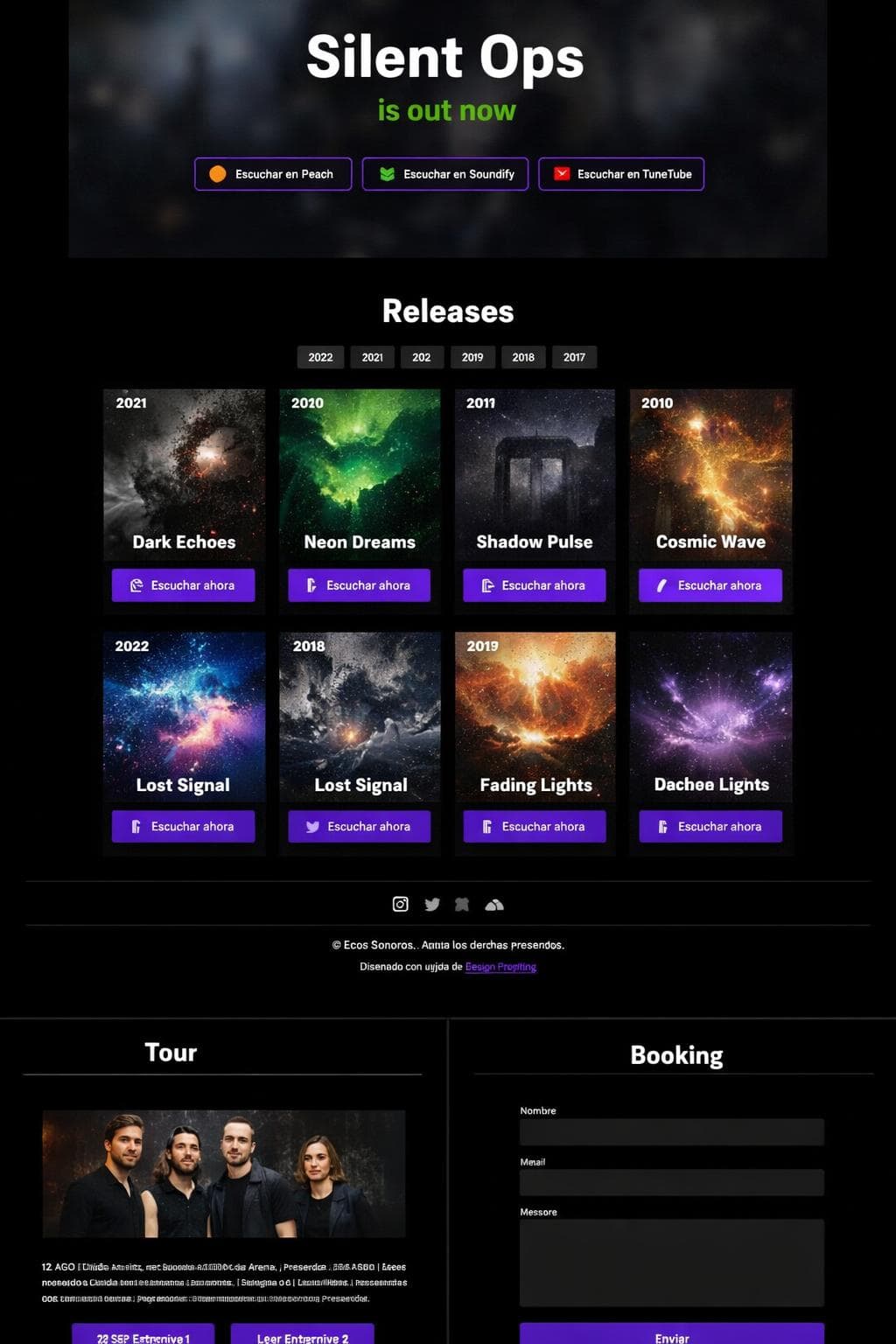 Ecos Sonoros — vista previa del theme