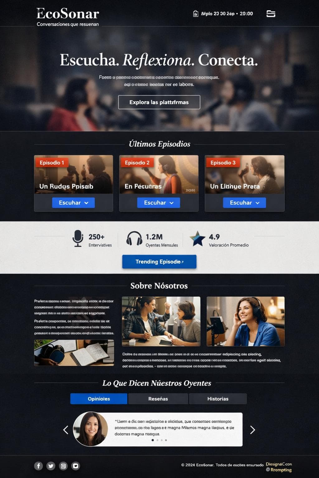 EcoSonar — vista previa del theme