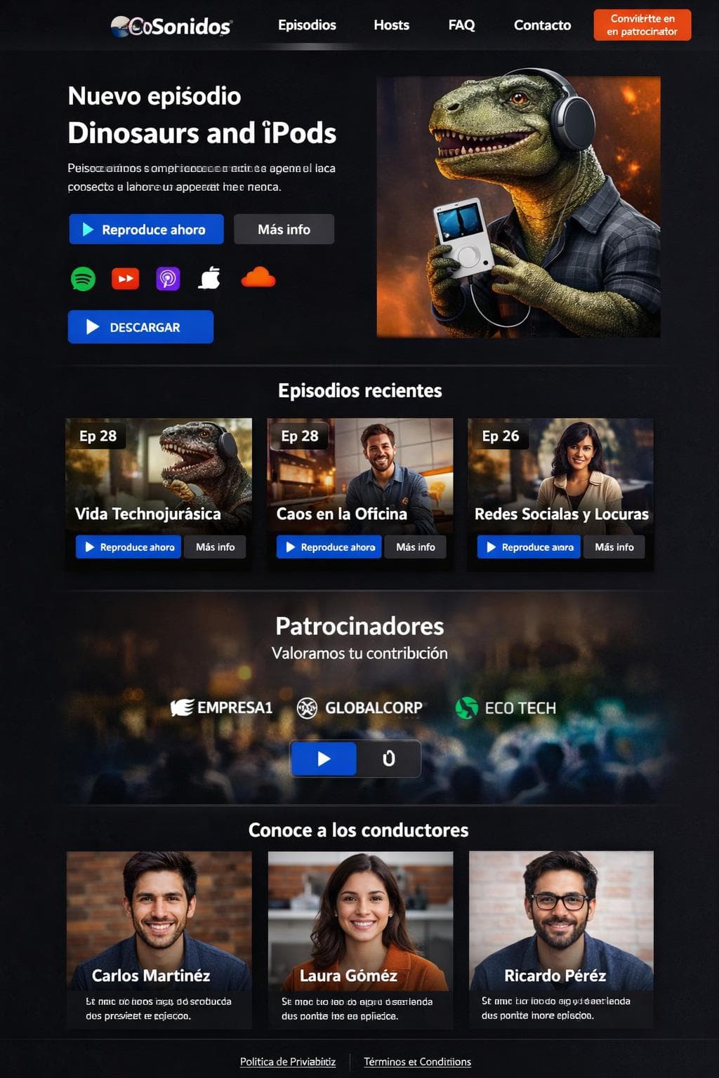 EcoSonidos — vista previa del theme