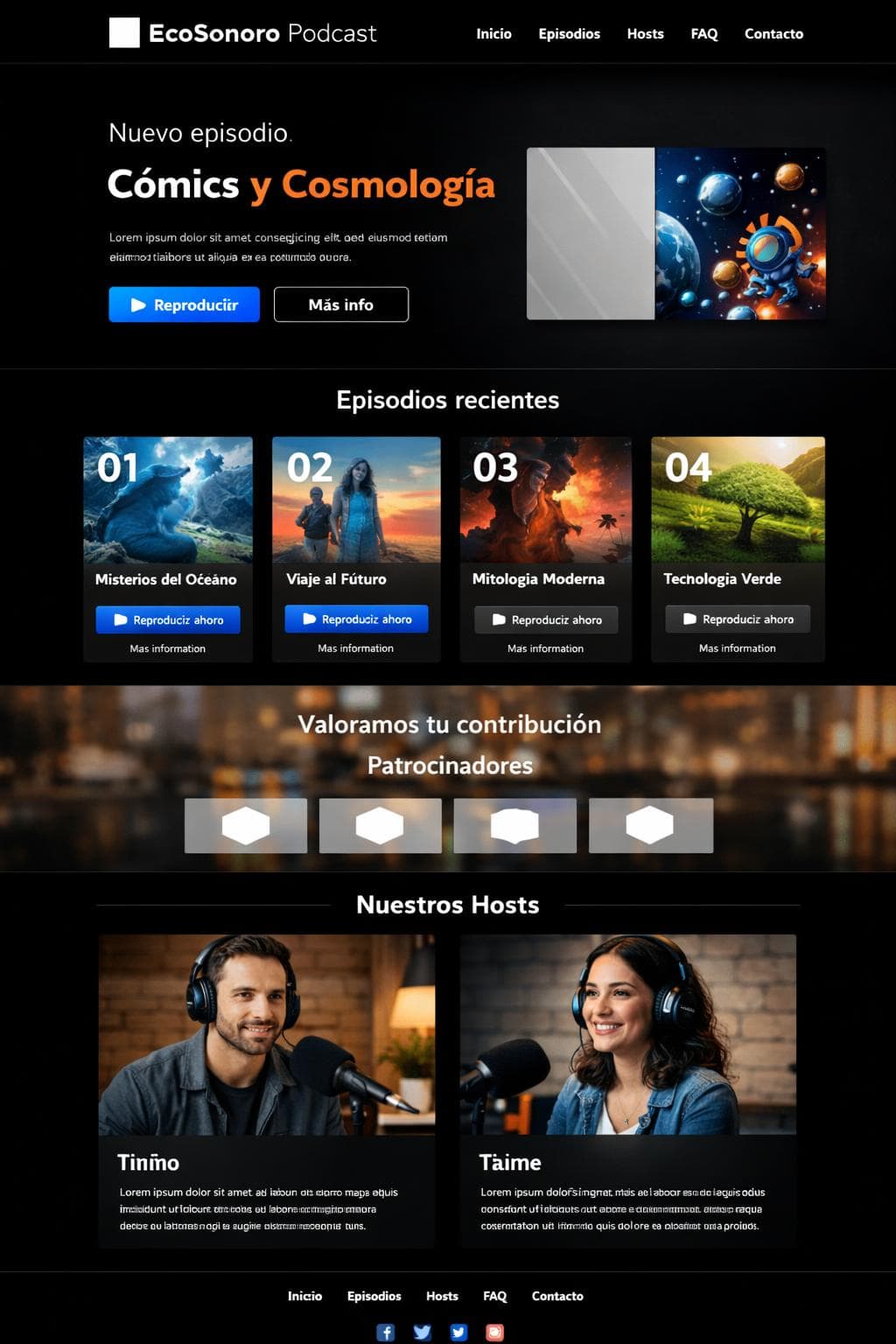 EcoSonoro Podcast &mdash; vista previa del theme