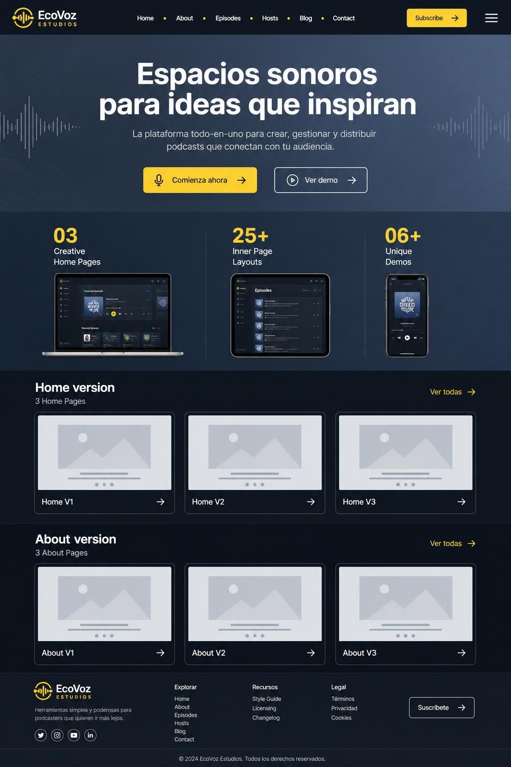 EcoVoz Estudios — vista previa del theme