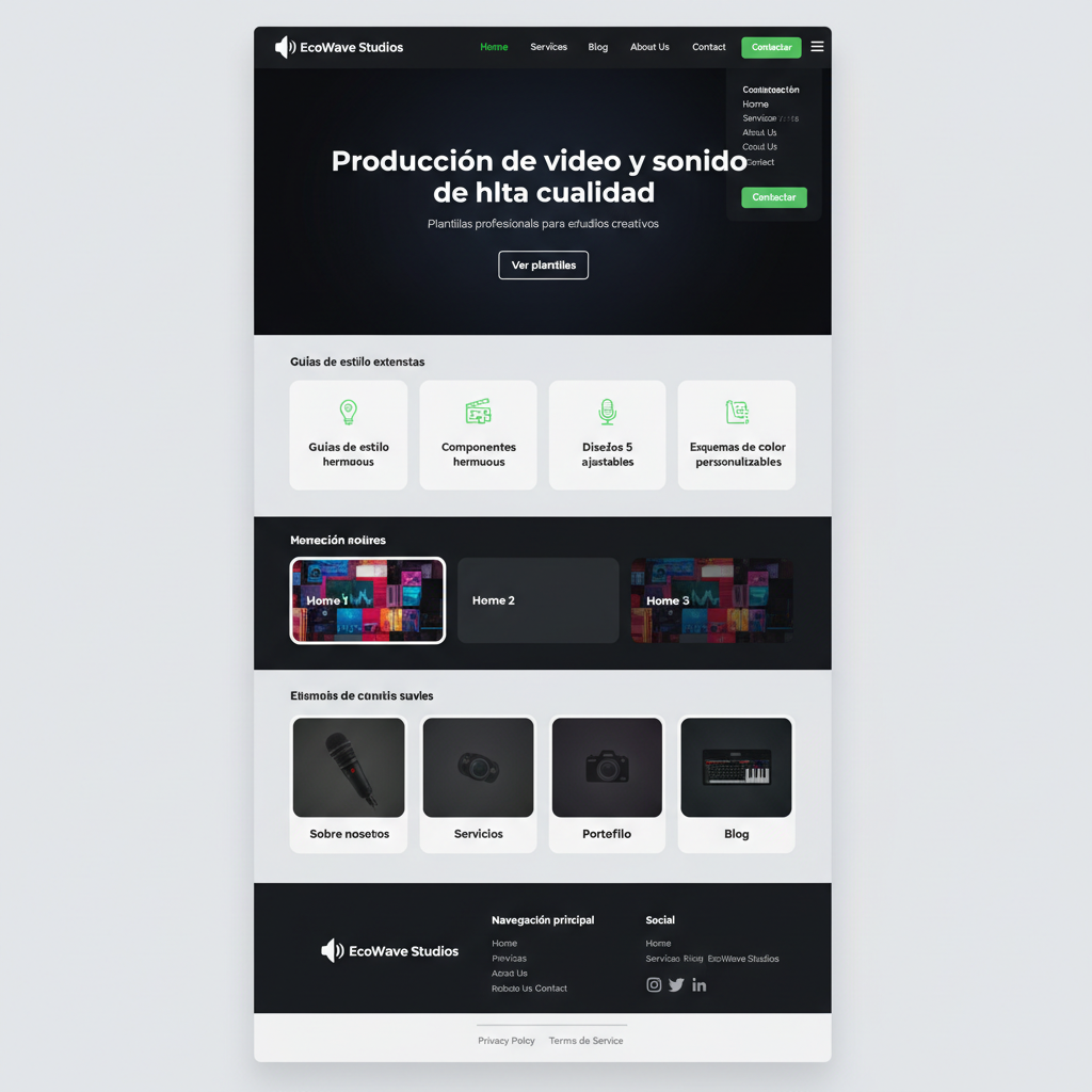EcoWave Studios — vista previa del theme