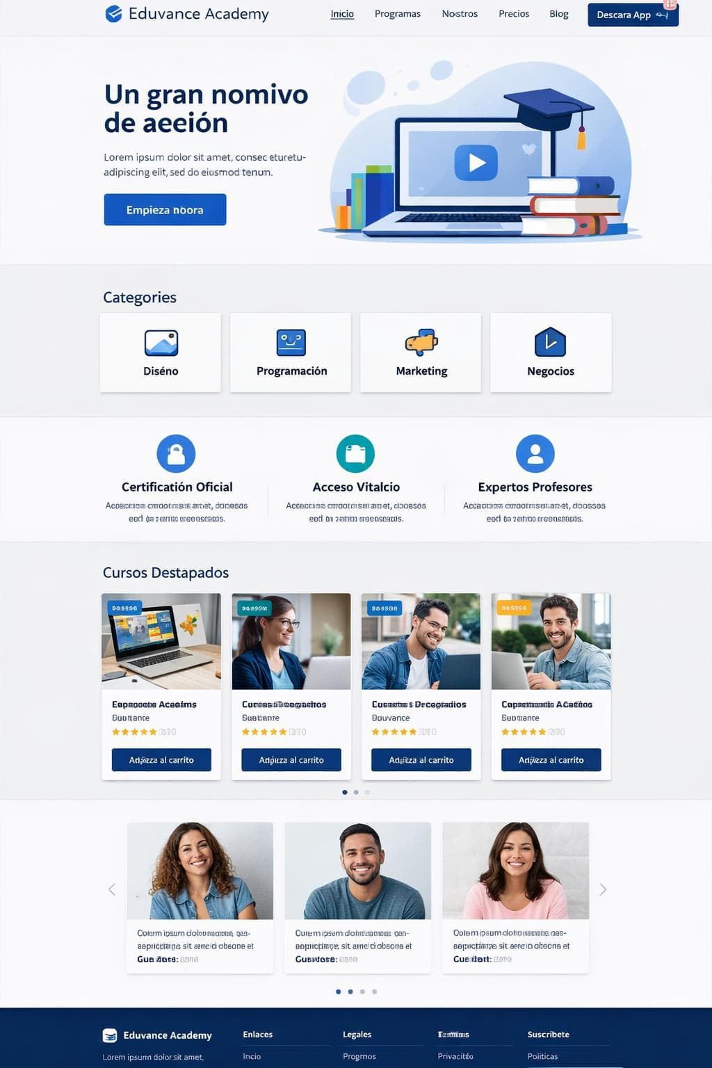 Eduvance Academy &mdash; vista previa del theme