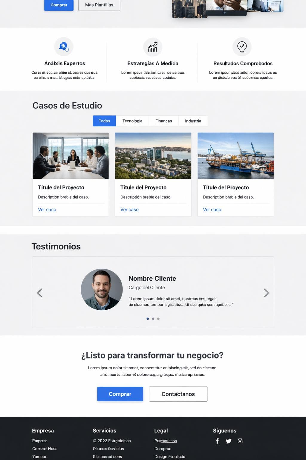 Estrategia Nova — vista previa del theme