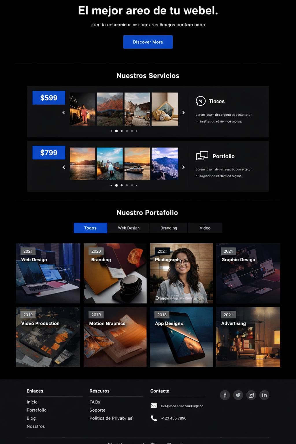 Estudio Amuleto — vista previa del theme