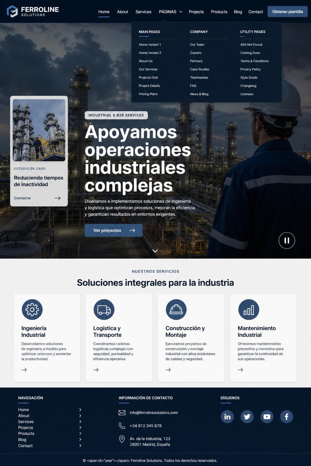 Ferroline Solutions — vista previa del theme