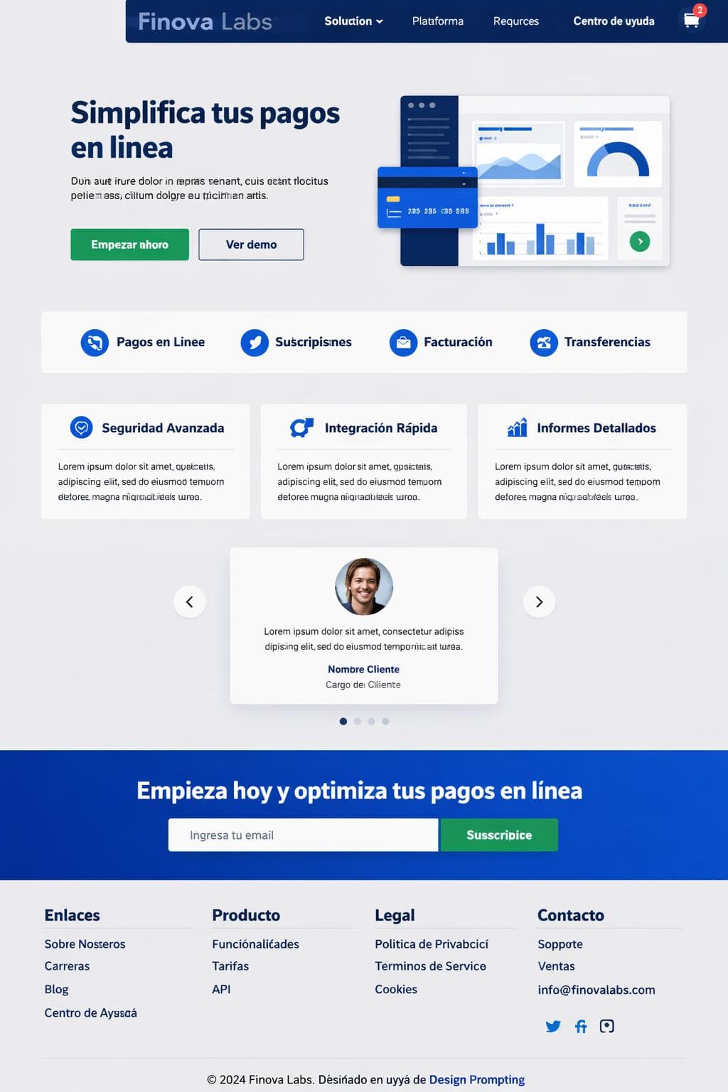 Finova Labs — vista previa del theme