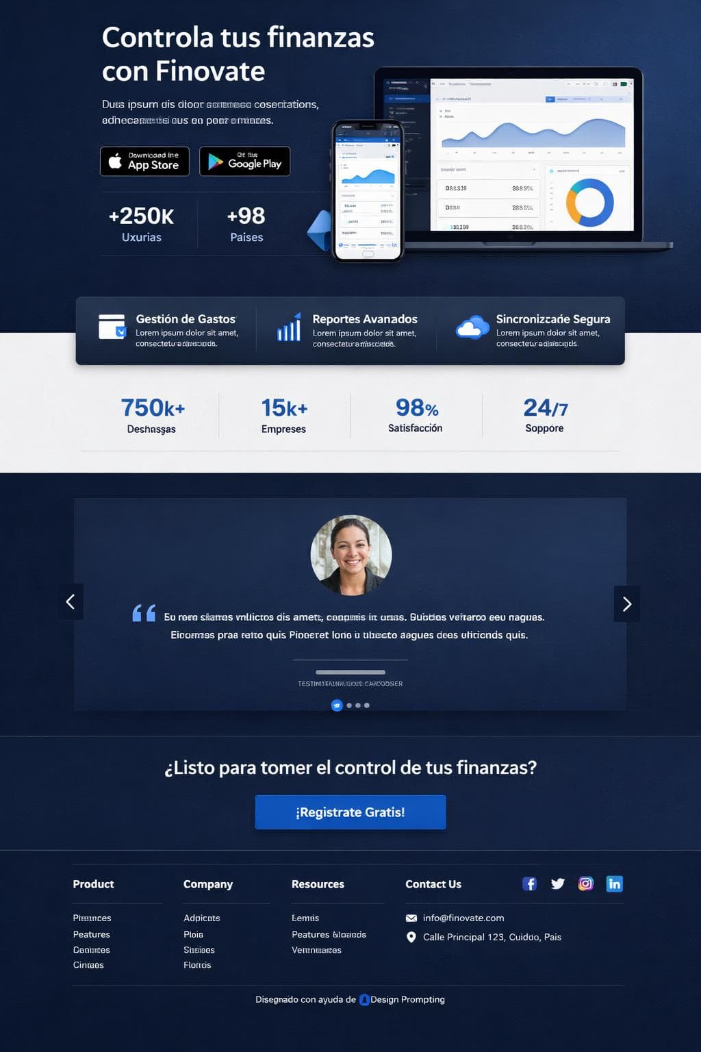 Finovate — vista previa del theme