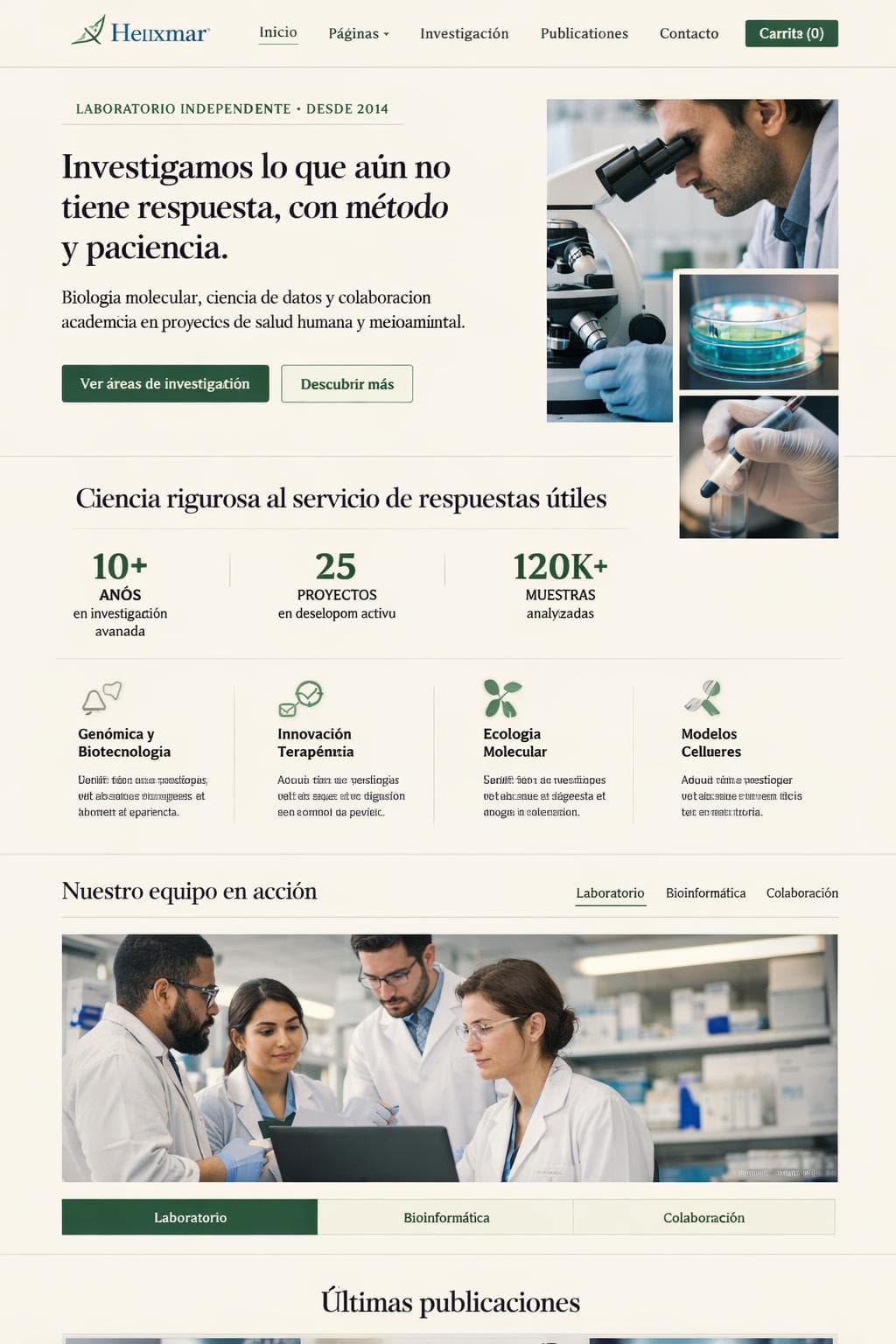 Helixmar Bioworks — vista previa del theme