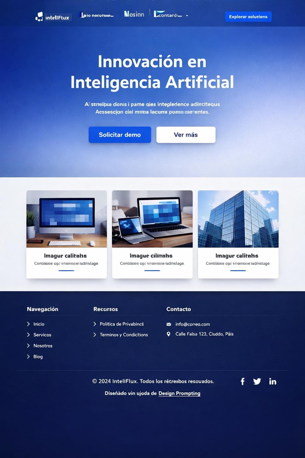 InteliFlux — vista previa del theme