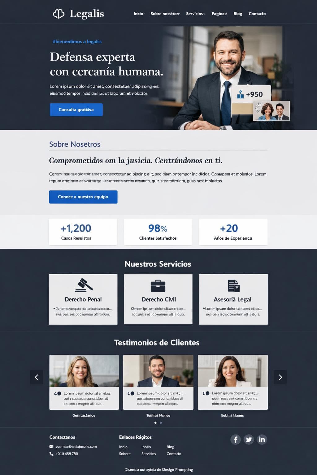 Legalis — vista previa del theme