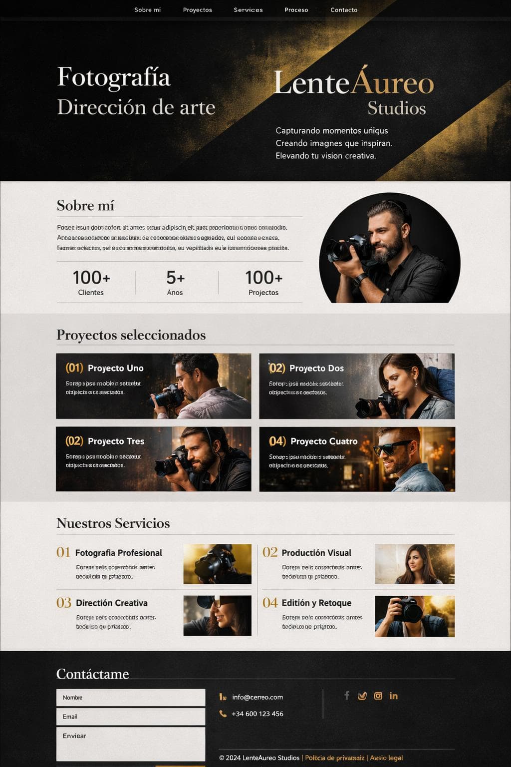 LenteÁureo Studios — vista previa del theme