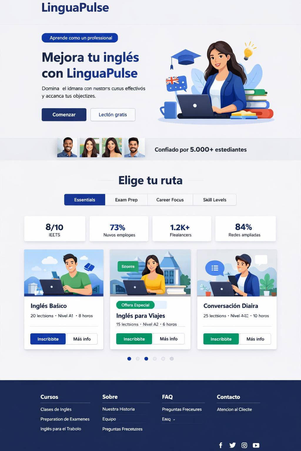 LinguaPulse — vista previa del theme