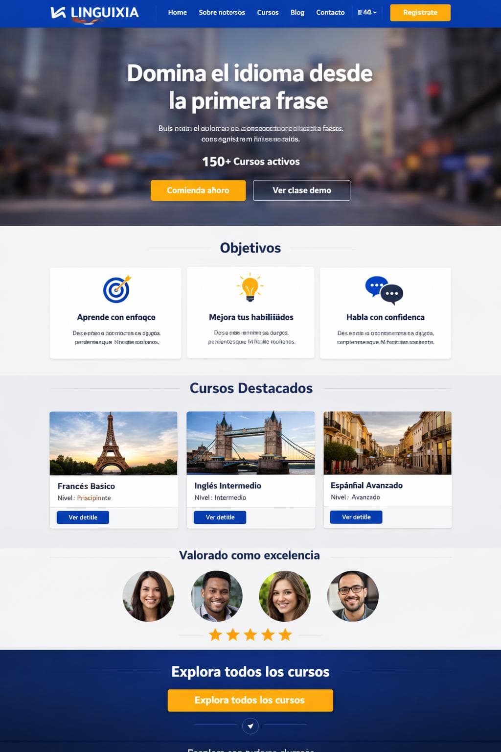 Linguixia — vista previa del theme
