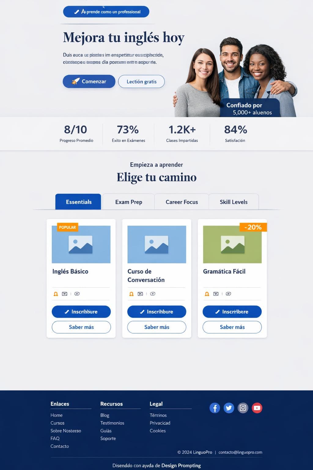 LinguoPro — vista previa del theme