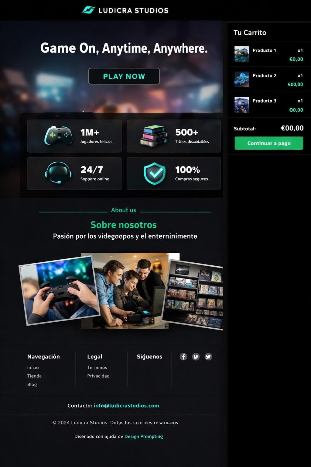 Ludicra Studios — vista previa del theme