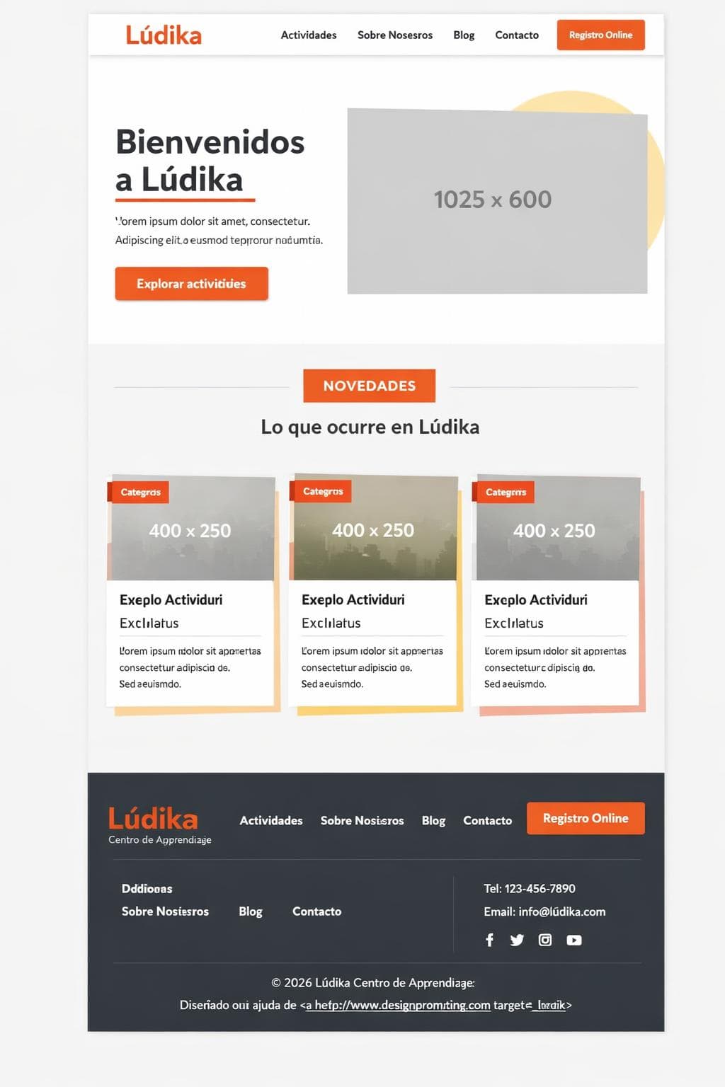 Lúdika Centro de Aprendizaje — vista previa del theme