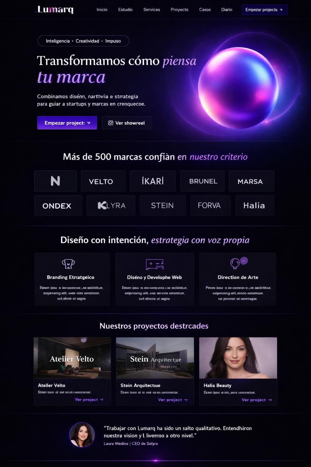 Lumarq Studio — vista previa del theme