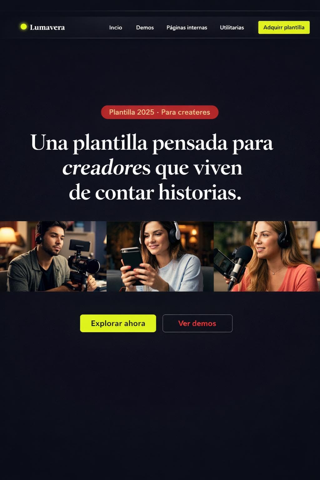 Lumavera Studio — vista previa del theme