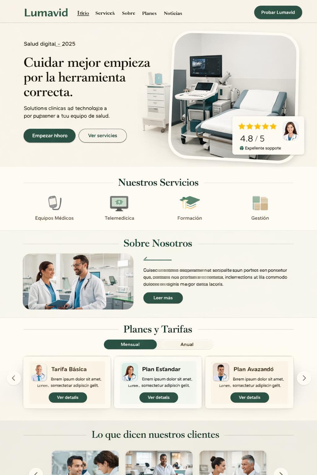Lumavid Salud — vista previa del theme
