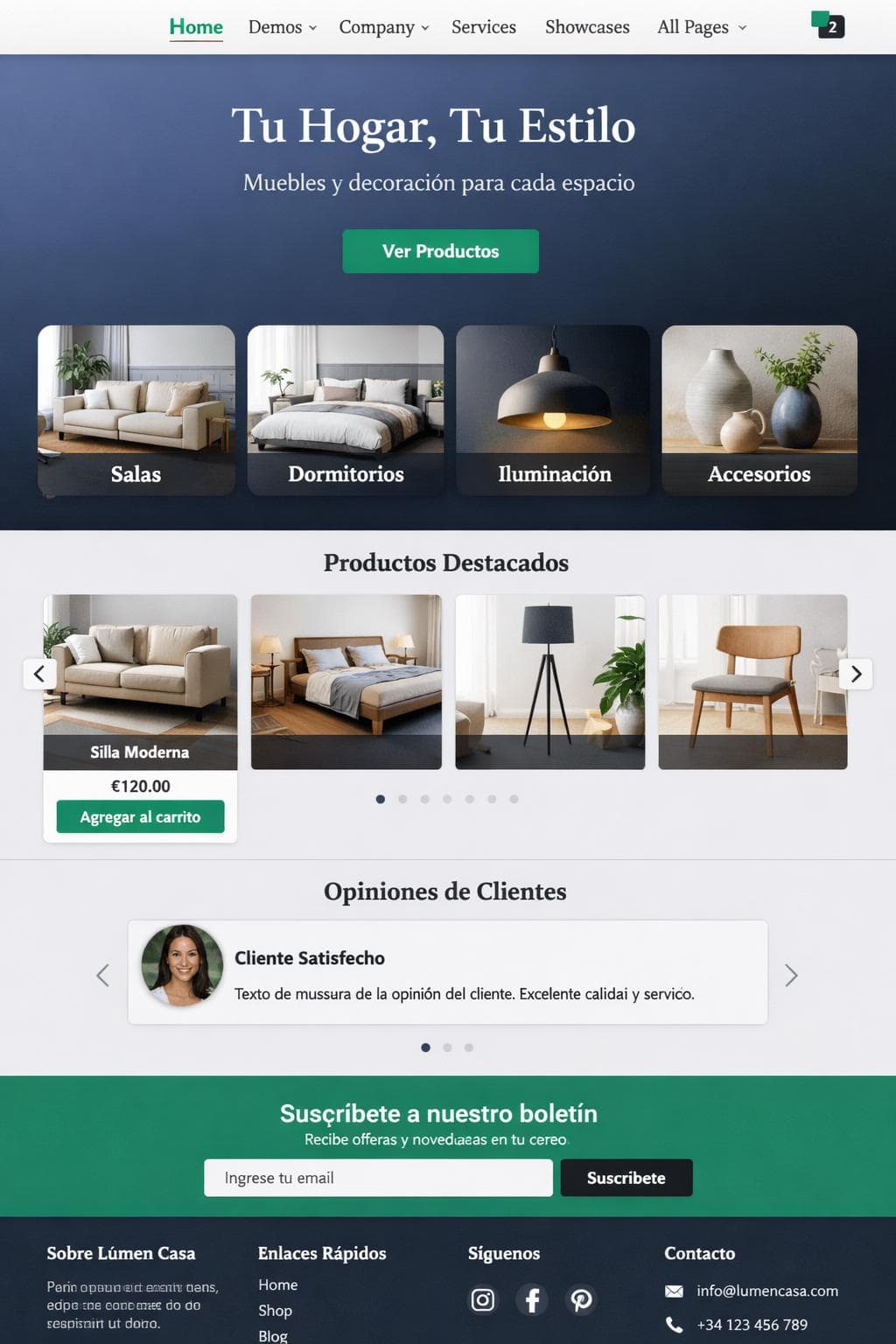 L&uacute;men Casa &mdash; vista previa del theme
