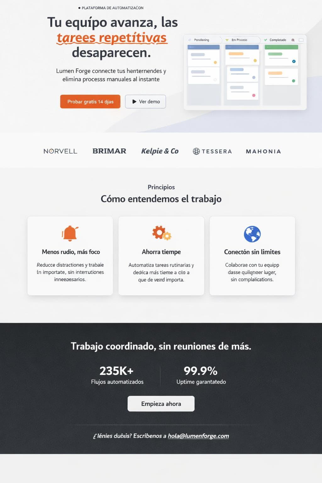 Lumen Forge — vista previa del theme