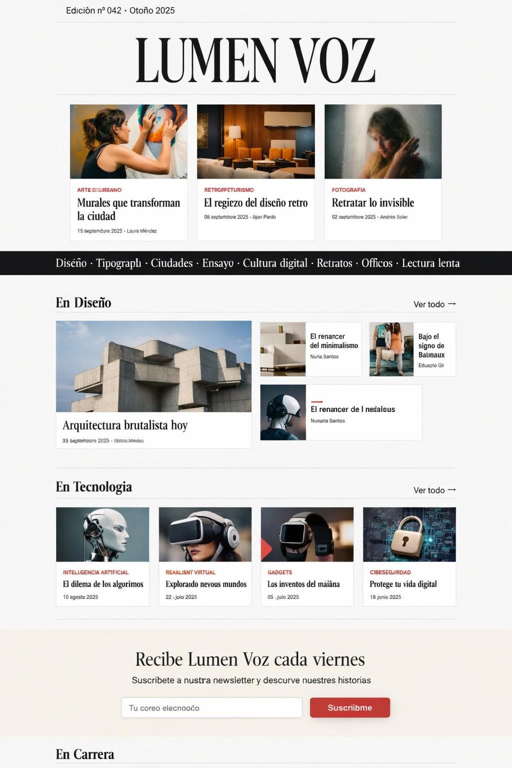 Lumen Voz — vista previa del theme