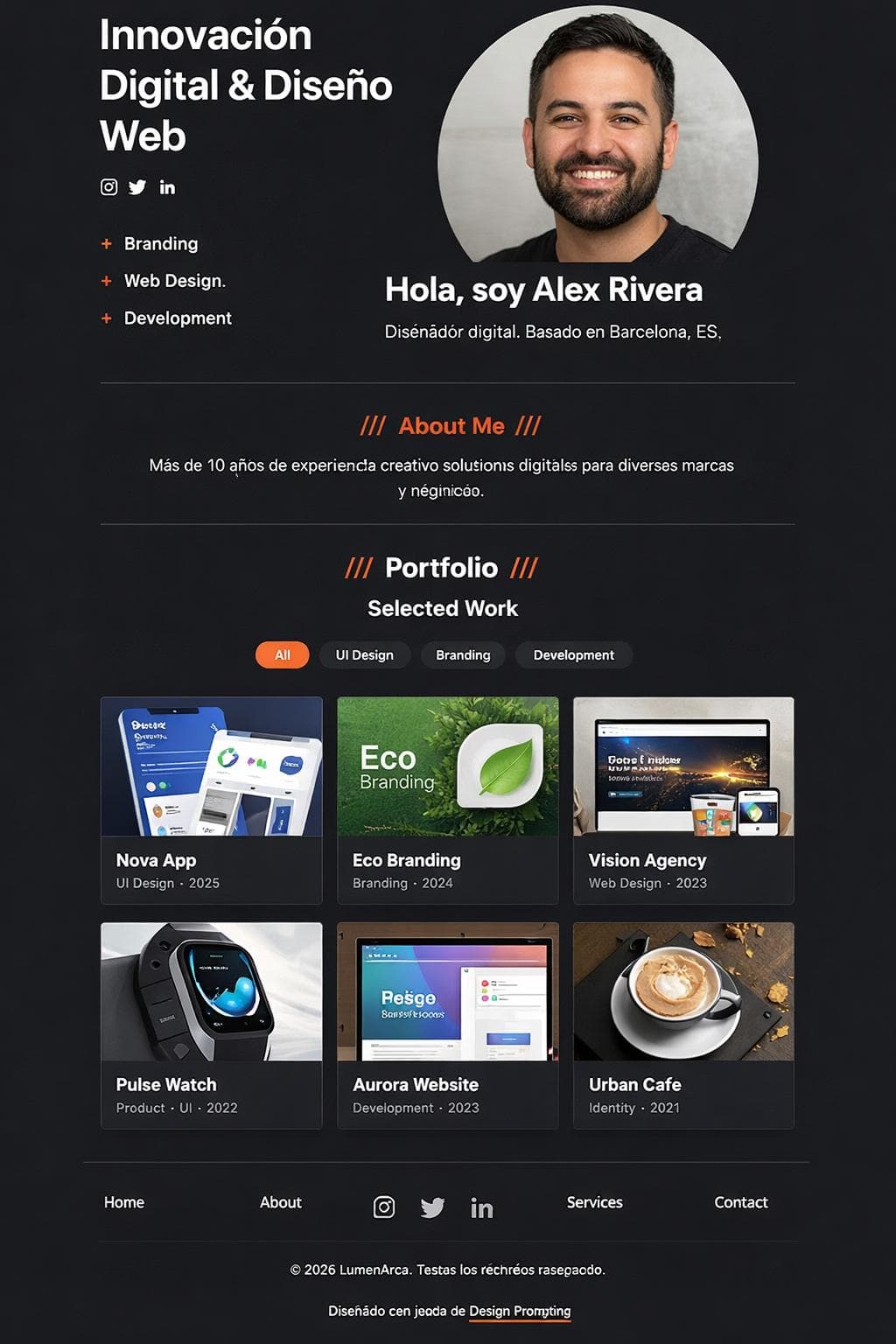 LumenArca — vista previa del theme