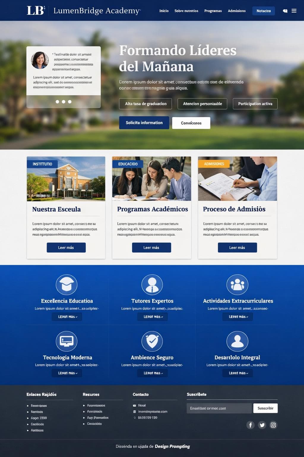 LumenBridge Academy &mdash; vista previa del theme