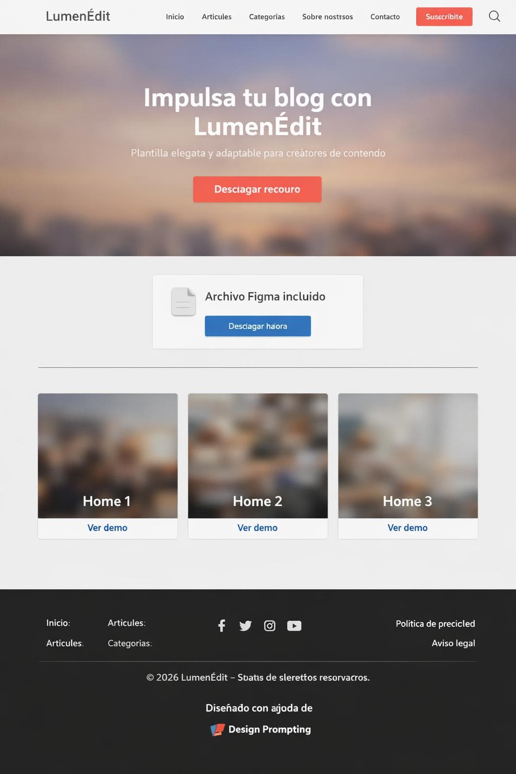 LumenÉdit — vista previa del theme