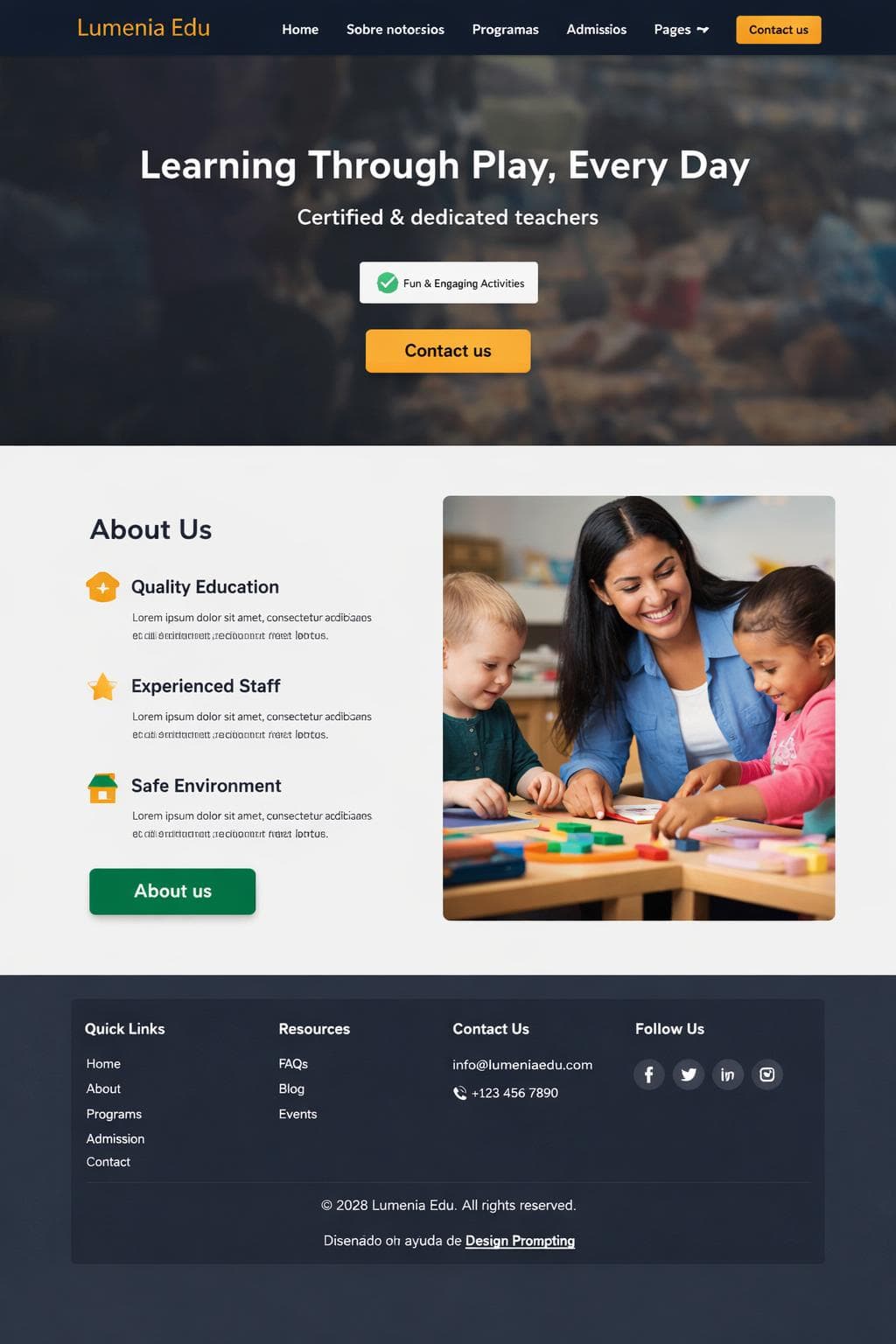 Lumenia Edu &mdash; vista previa del theme
