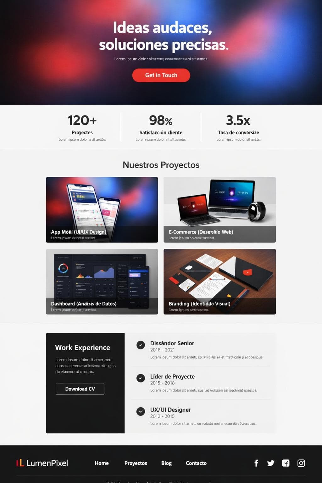 LumenPixel — vista previa del theme