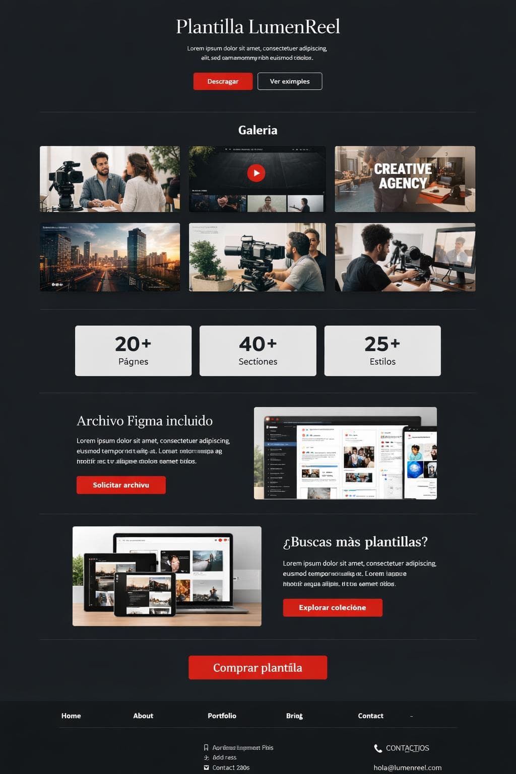 LumenReel — vista previa del theme