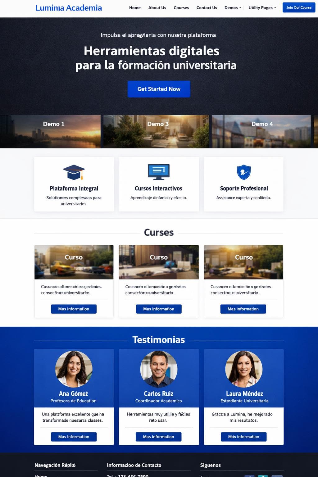 Lumina Academia &mdash; vista previa del theme