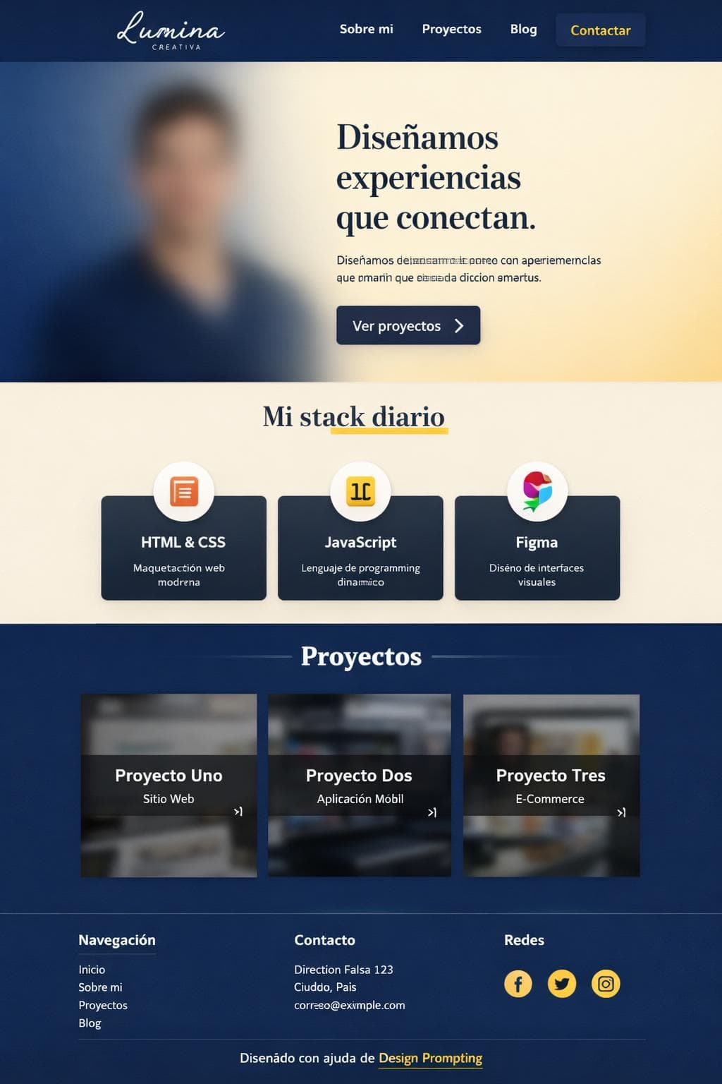 Lúmina Codigo — vista previa del theme