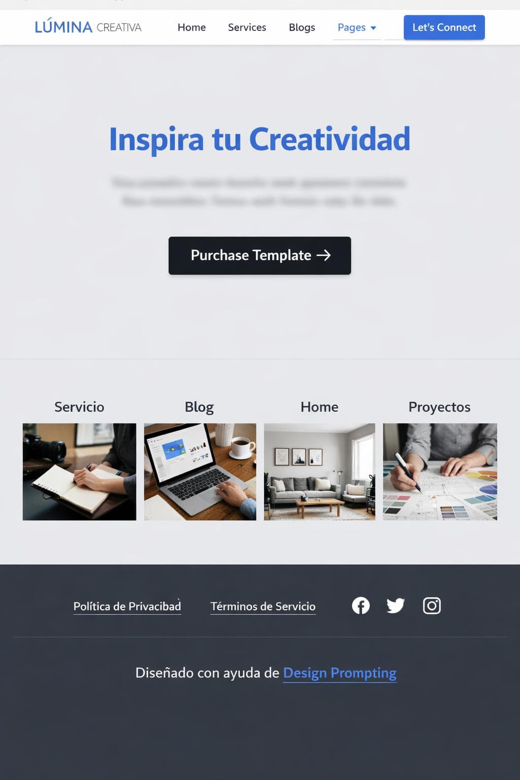 Lúmina Creador — vista previa del theme