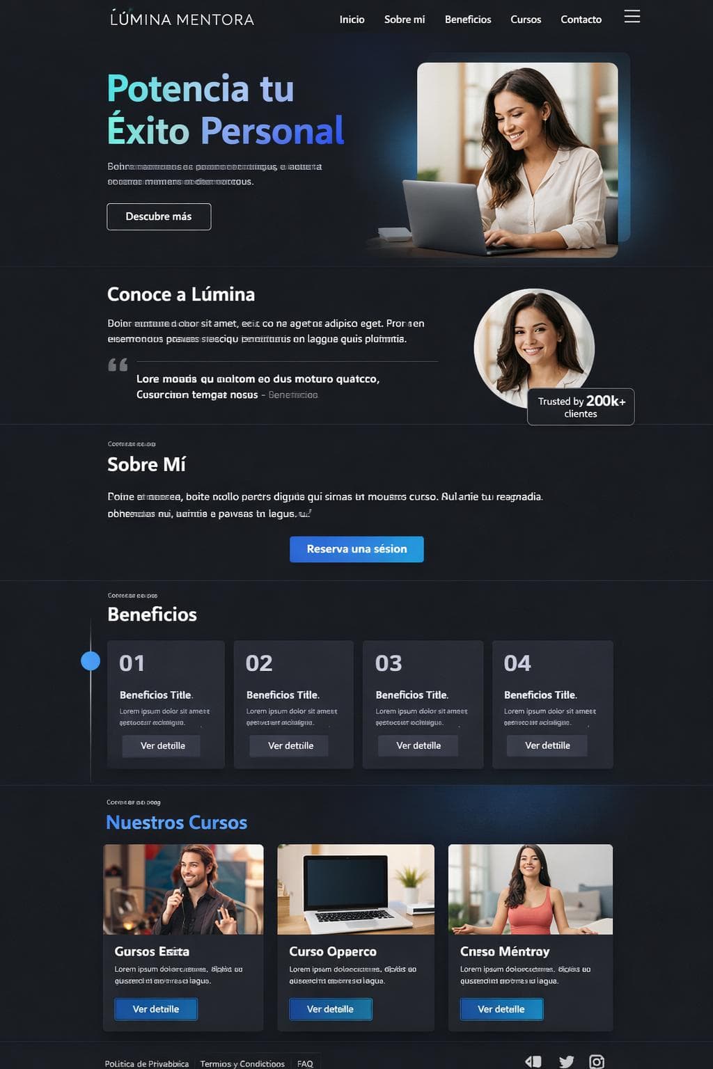 Lúmina Mentora — vista previa del theme