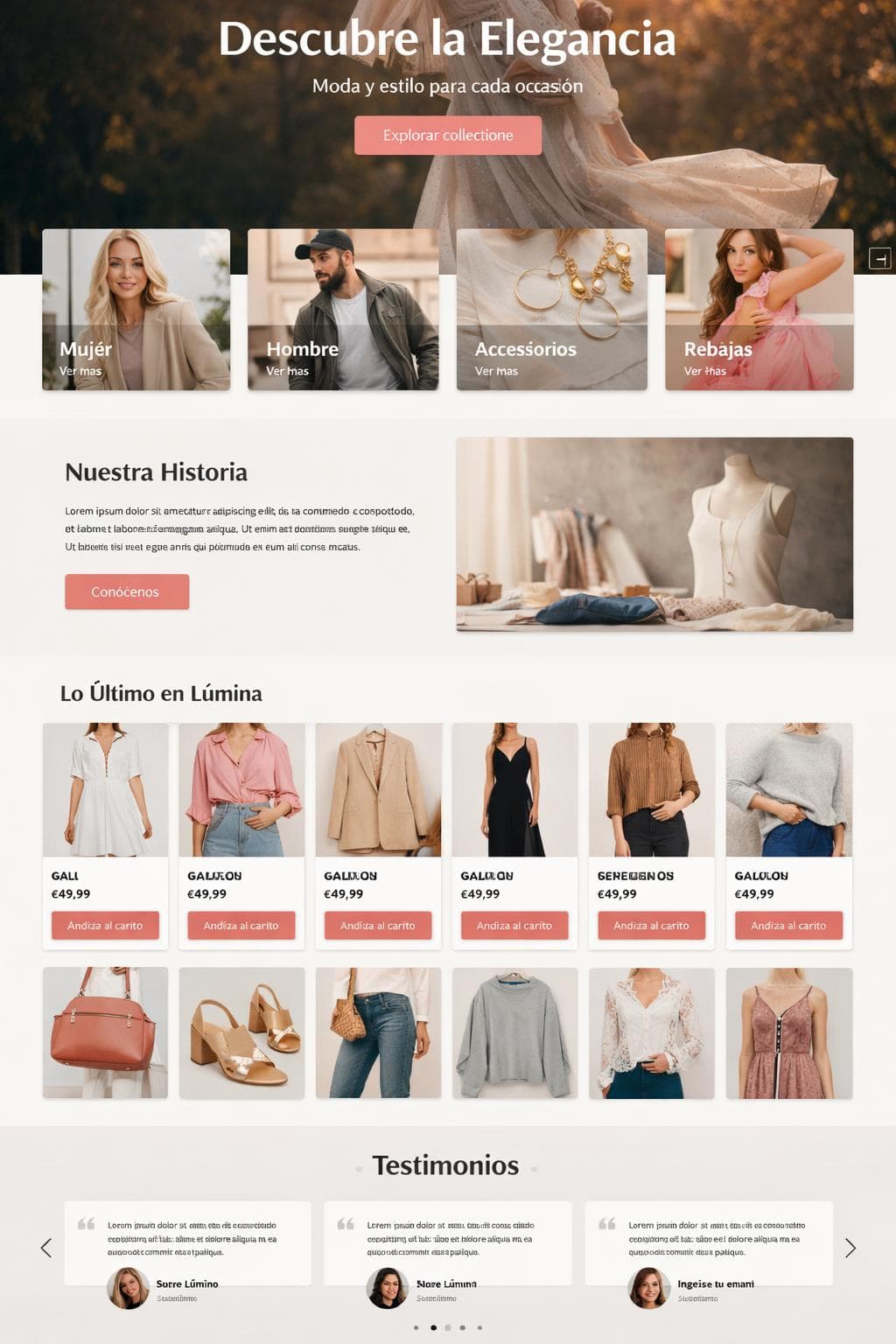 Lúmina Moda — vista previa del theme