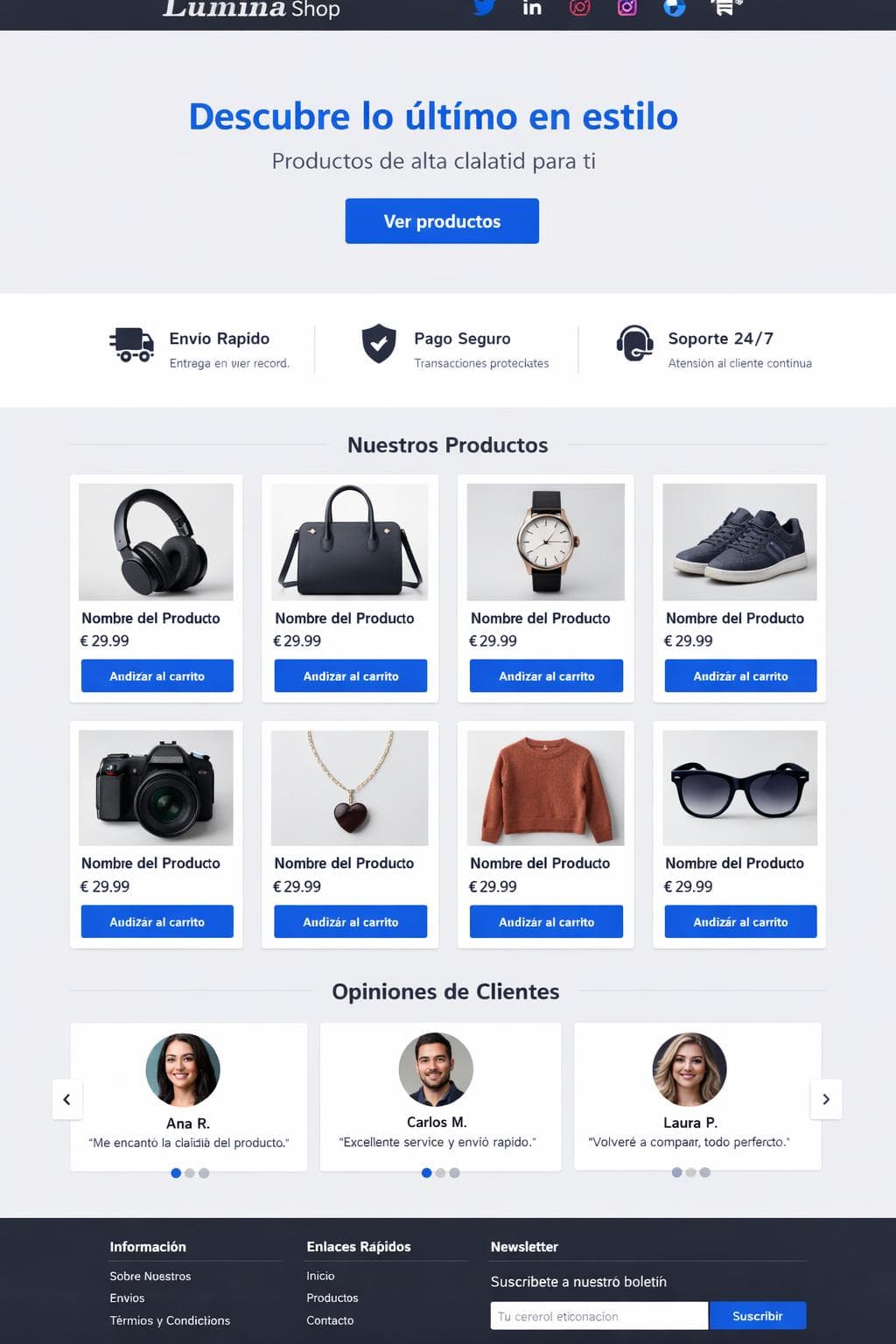 Lúmina Shop — vista previa del theme