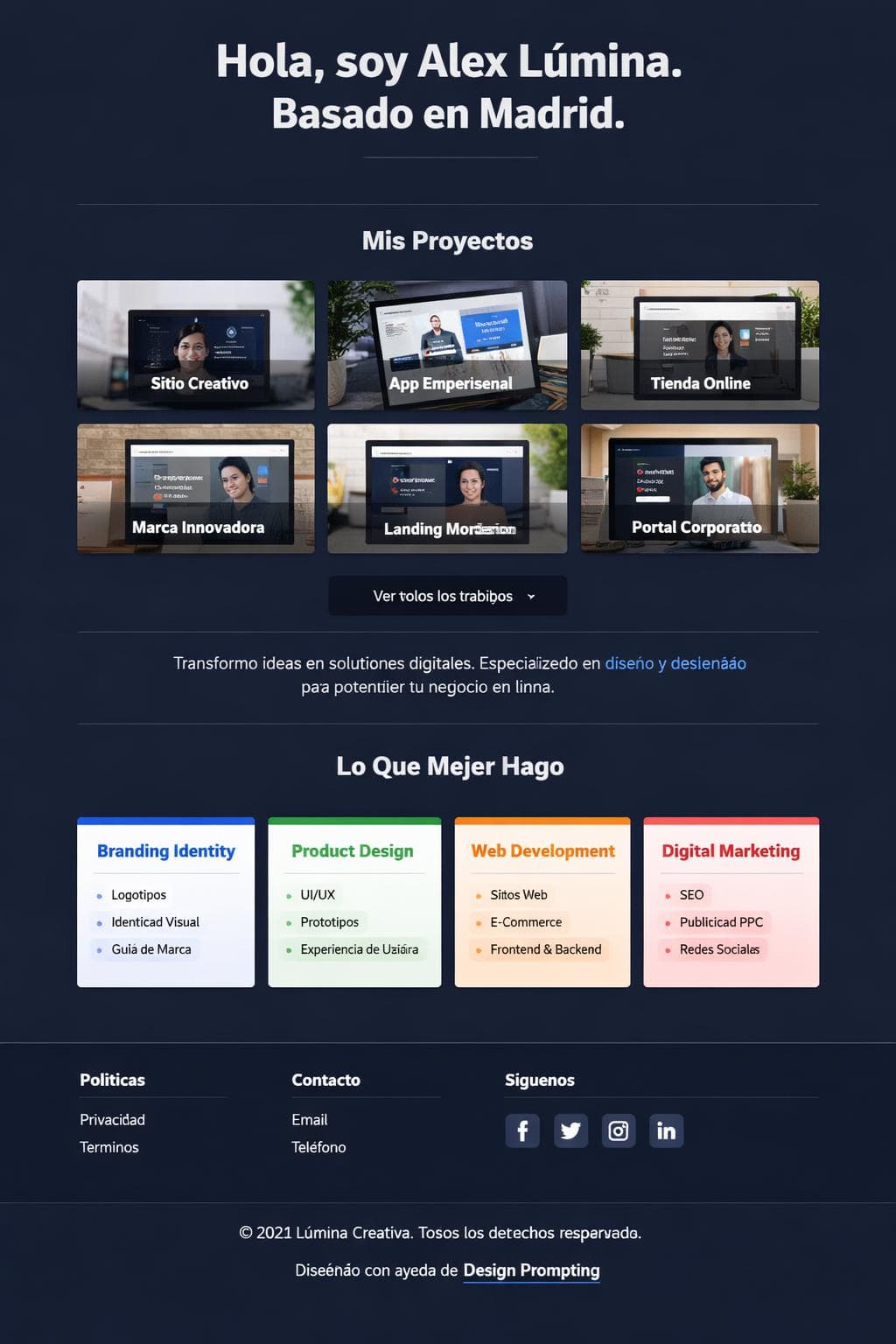 Lúmina Studio — vista previa del theme