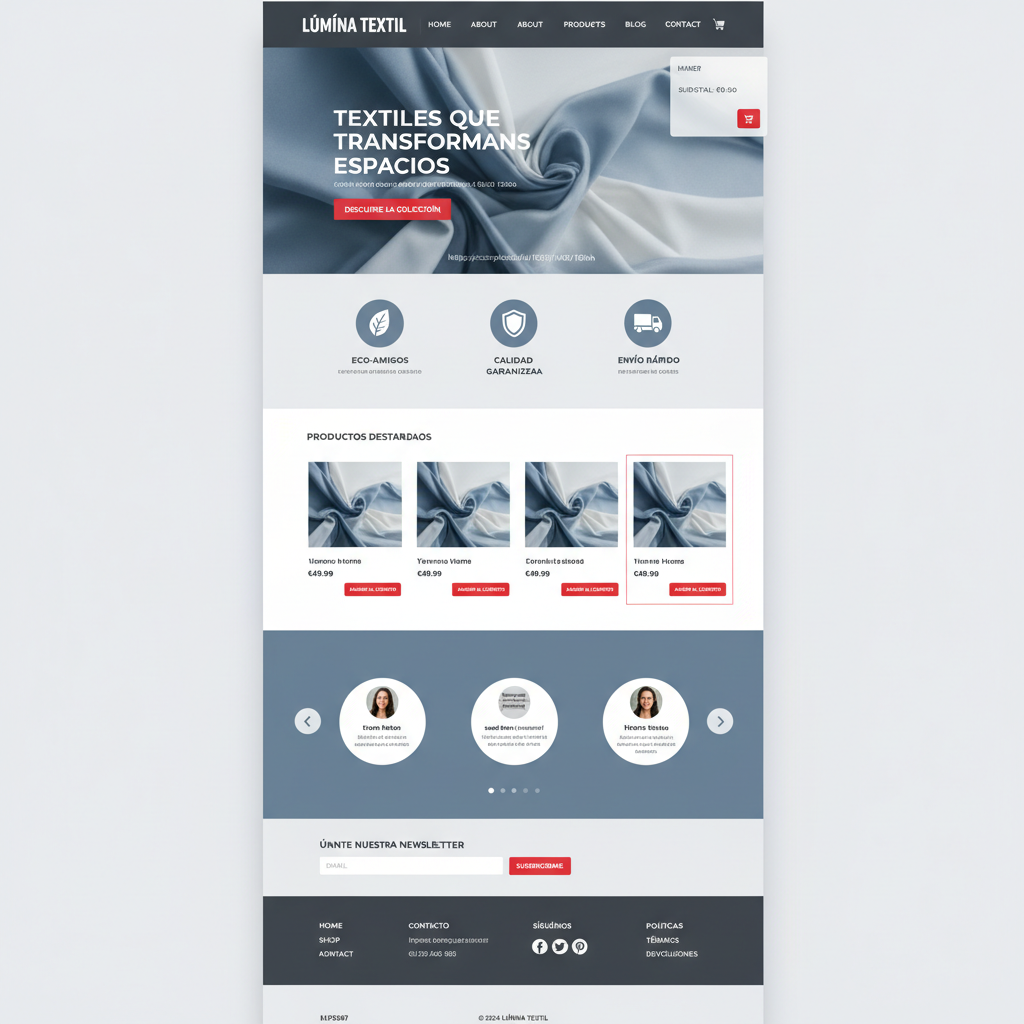 Lúmina Textil — vista previa del theme